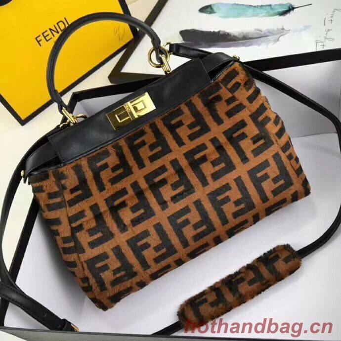 Fendi PEEKABOO REGULAR Horse hair F3303 Black