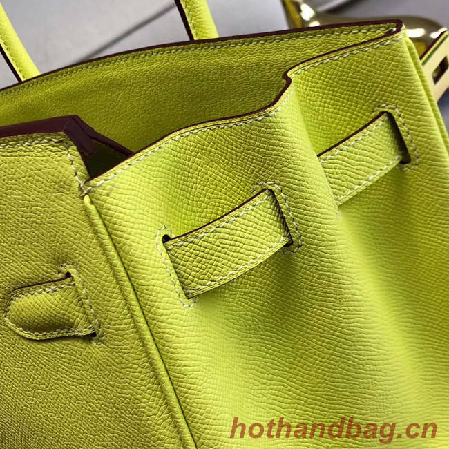 Hermes original Epsom Leather HB35O lemon&gold Metal