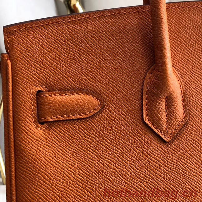 Hermes original Epsom Leather HB35O orange&silver Metal