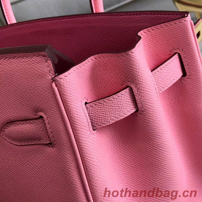 Hermes original Epsom Leather HB35O pink&gold Metal