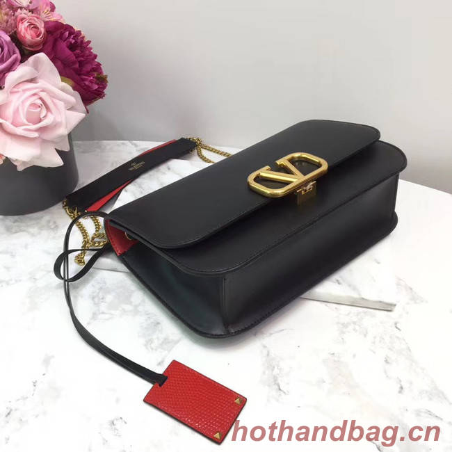 VALENTINO VLOCK Origianl leather shoulder bag 2323 black