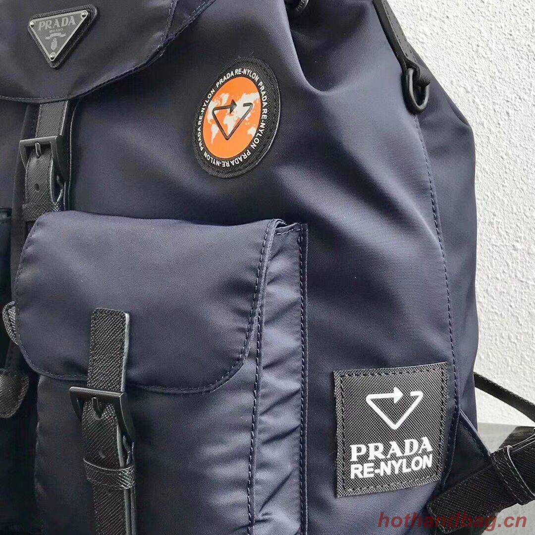 Prada Re-Nylon backpack 1BZ811 black&orange