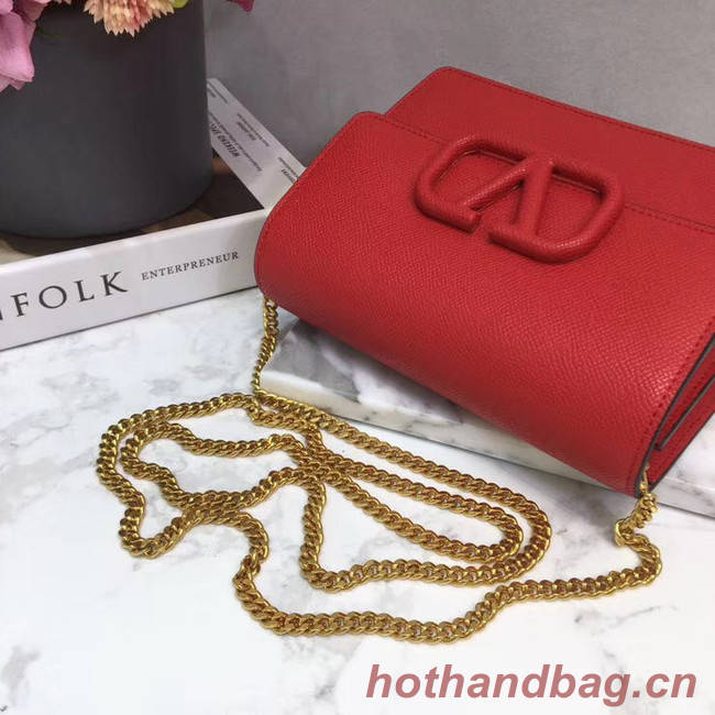 VALENTINO Origianl leather 069 Chain bag red