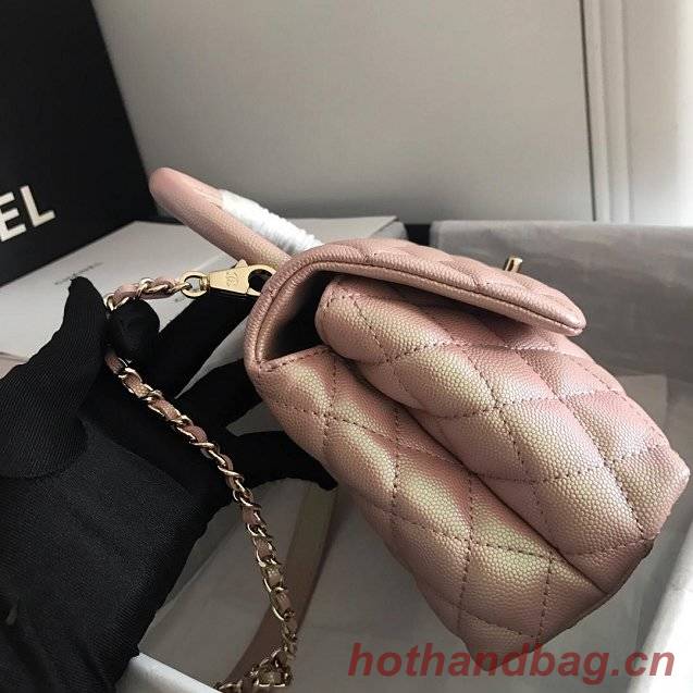 Chanel Small Flap Bag with Top Handle A92990 Light Pink