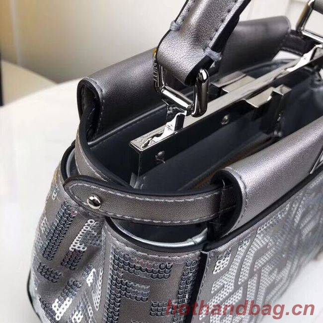 FENDI PEEKABOO ICONIC leather bag F0335 Silver