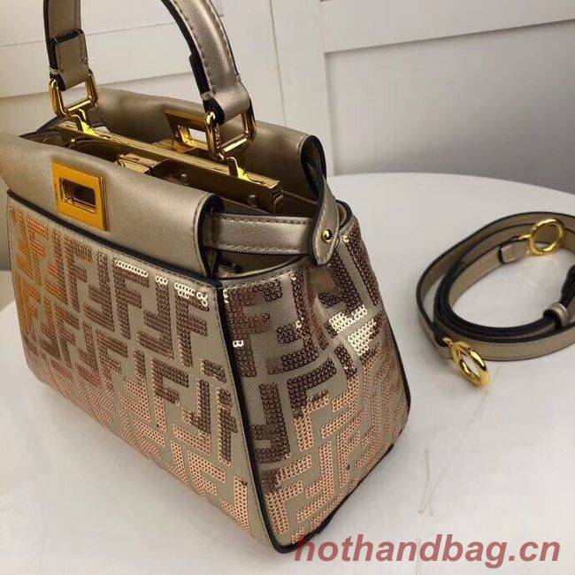 FENDI PEEKABOO ICONIC leather bag F0335 gold