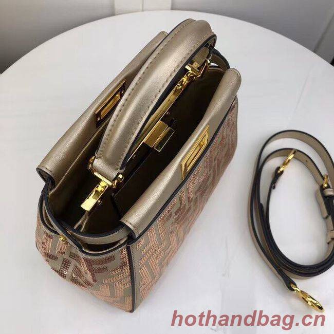 FENDI PEEKABOO ICONIC leather bag F0335 gold