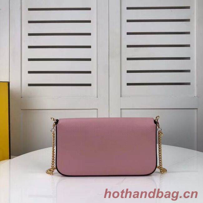 Fendi WALLET ON CHAIN WITH POUCHES leather mini-bag F0005  pink