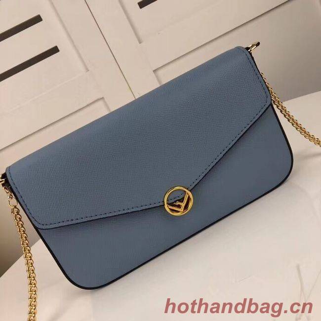 Fendi WALLET ON CHAIN WITH POUCHES leather mini-bag F0005 light blue