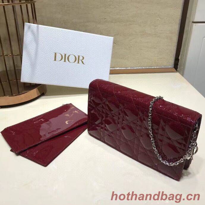 LADY DIOR CALFSKIN WALLET C9025A Burgundy