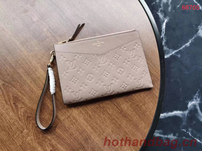 Louis Vuitton Original Monogram Empreinte Clutch bag MELANIE M68705 grey