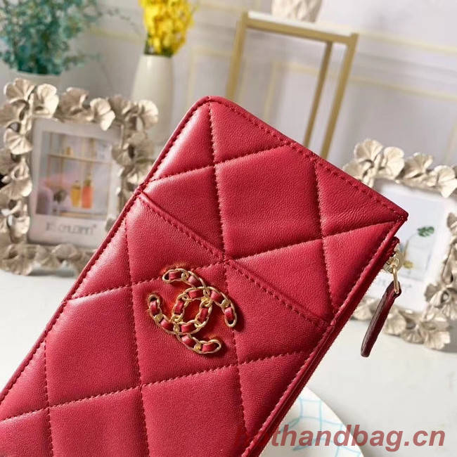 CHANEL 19 Mobile phone case Card Holder AP1182 red