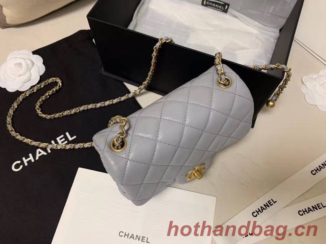 Chanel MINI Flap Bag Original Sheepskin Leather AS1786 Light grey