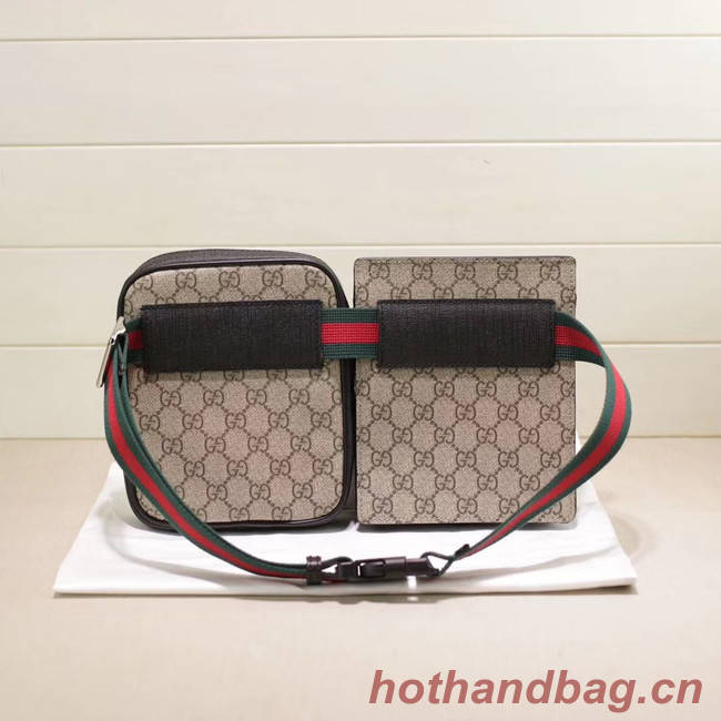 Gucci GG Supreme belt bag 450956 Beige&black