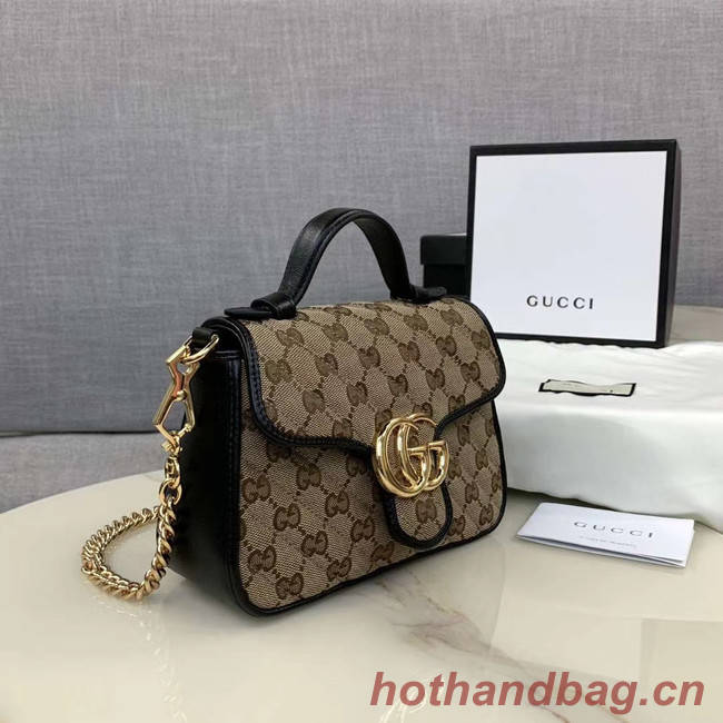 Gucci GG Supreme canvas Mini Top Handle Bag 583571 Black