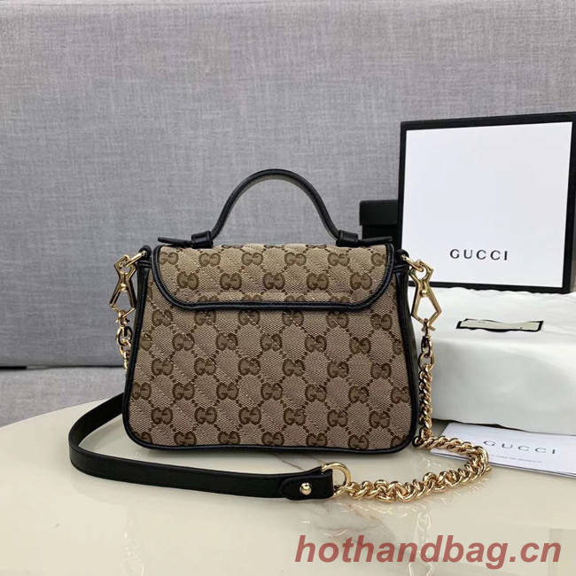 Gucci GG Supreme canvas Mini Top Handle Bag 583571 Black