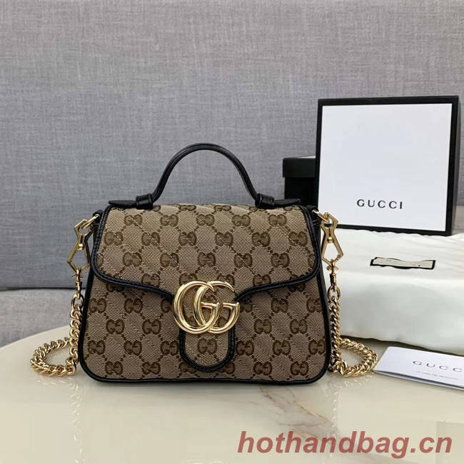 Gucci GG Supreme canvas Mini Top Handle Bag 583571 Black