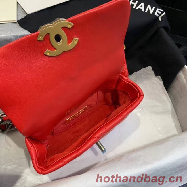 Chanel 19 Bodypack Sheepskin Leather AS1163 red