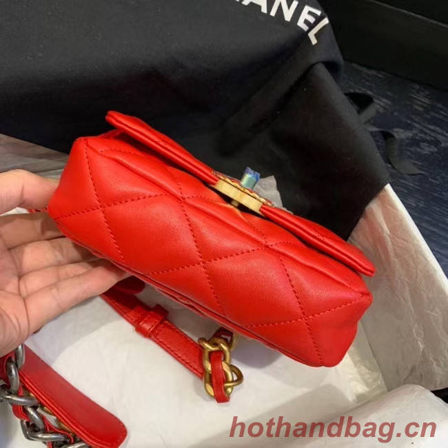 Chanel 19 Bodypack Sheepskin Leather AS1163 red