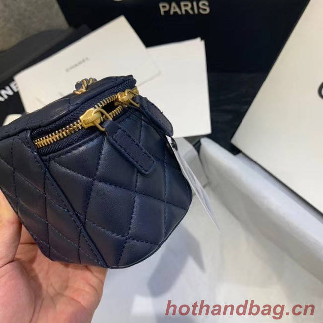 Chanel Original Small classic chain box handbag AP1447 dark blue