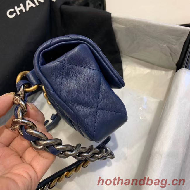 Chanel 19 Bodypack Sheepskin Leather AS1163 dark blue