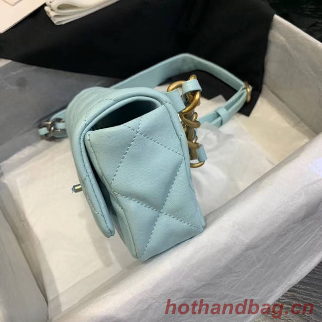 Chanel 19 Bodypack Sheepskin Leather AS1163 sky blue