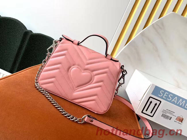 Gucci GG Marmont mini top handle bag 547260 pink