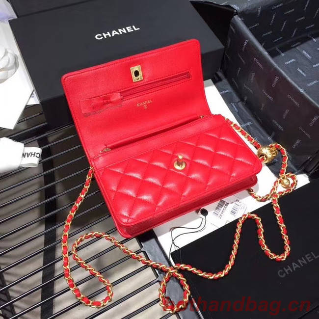 Chanel Original Small classic Sheepskin flap bag AS33814 red