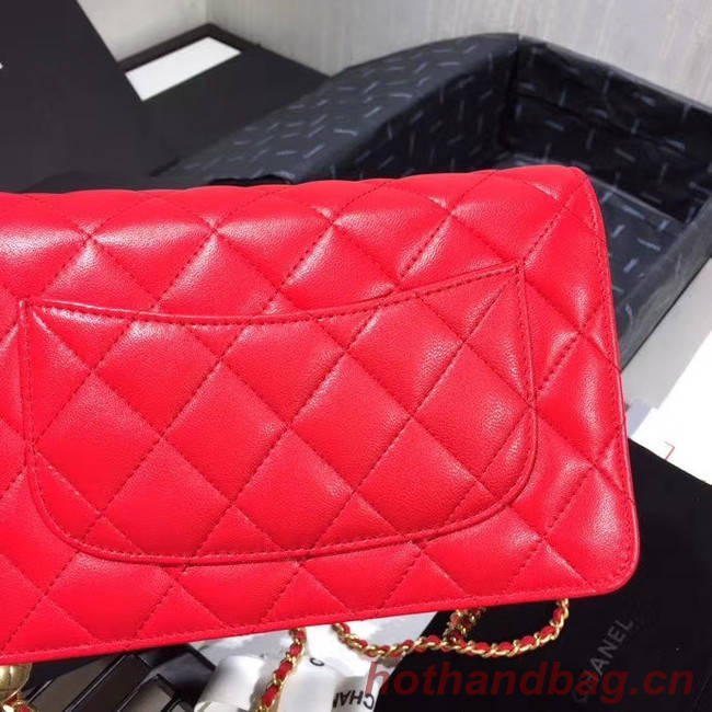 Chanel Original Small classic Sheepskin flap bag AS33814 red