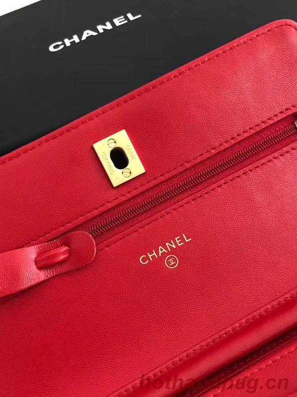 Chanel Original Small classic Sheepskin flap bag AS33814 red