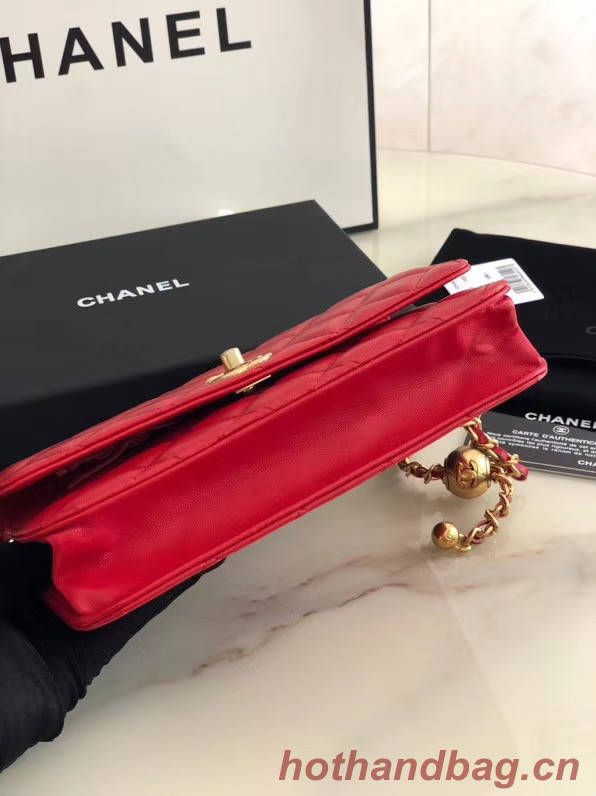 Chanel Original Small classic Sheepskin flap bag AS33814 red