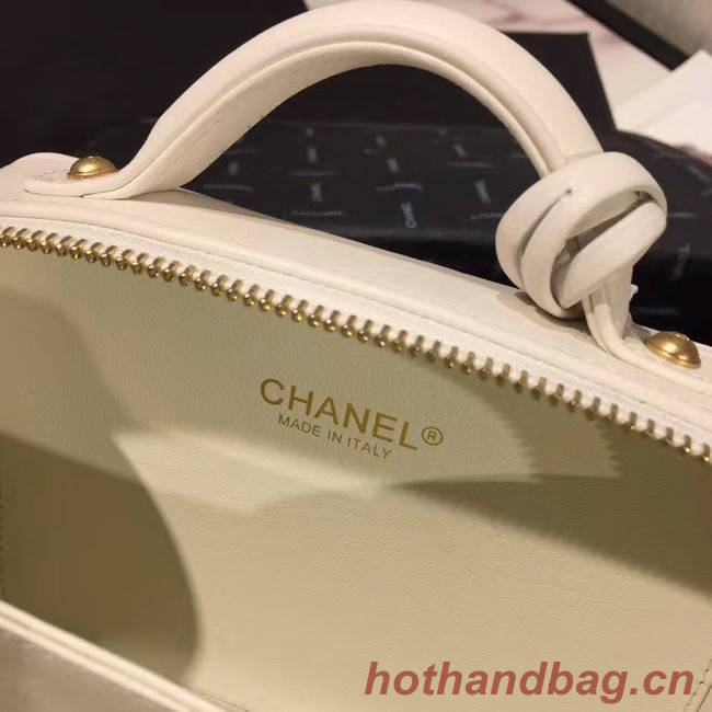 Chanel Original Small Sheepskin cosmetic bag AS1785 white