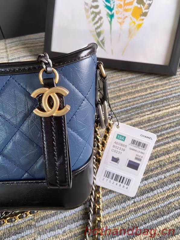 Chanel gabrielle small hobo bag S0865 blue&black