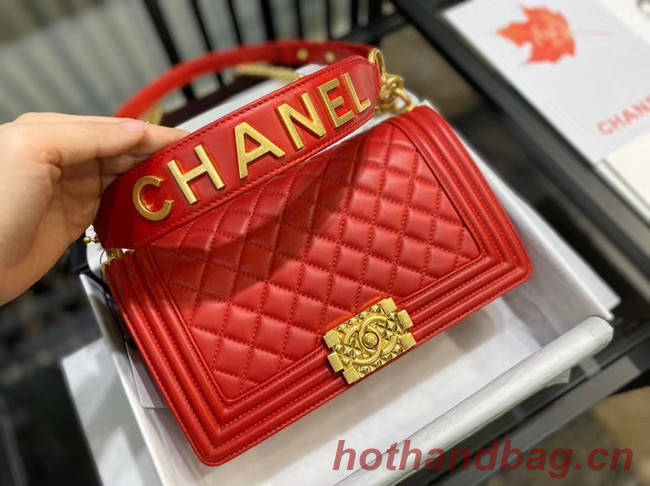 BOY CHANEL flap bag A67086 red