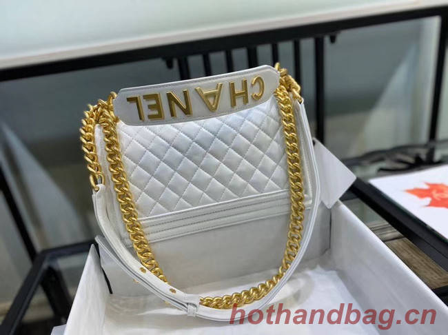 BOY CHANEL flap bag A67086 white