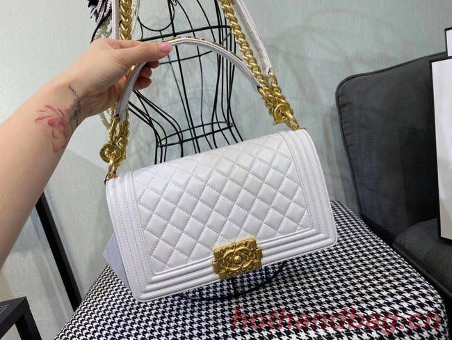 BOY CHANEL flap bag A67086 white