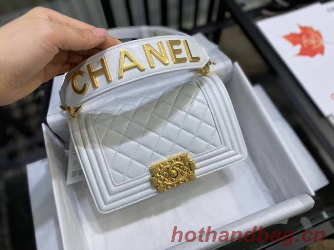 Small boy chanel handbag AS67085 white