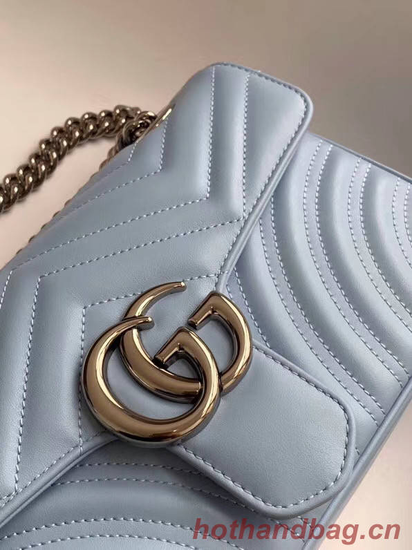 Gucci GG Marmont small shoulder bag 443497 Pastel blue