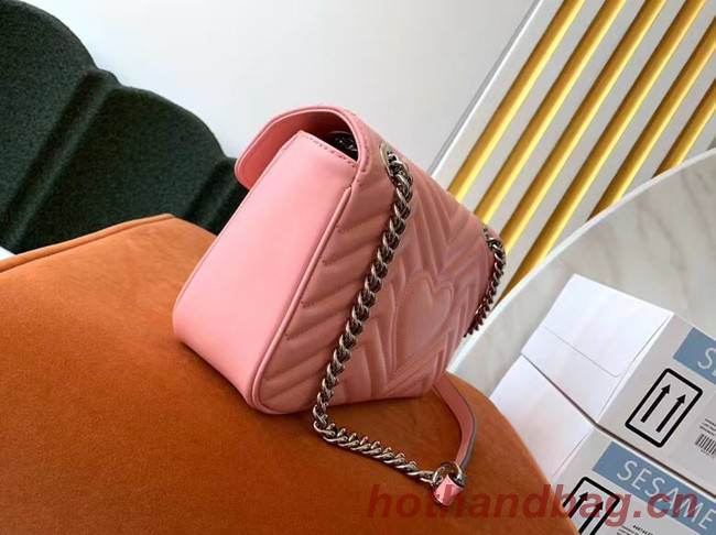 Gucci GG Marmont small shoulder bag 443497 Pastel pink