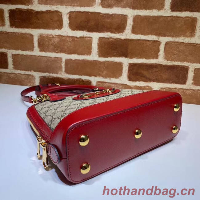 Gucci GG Supreme Canvas Top Handle Bag 621220 red