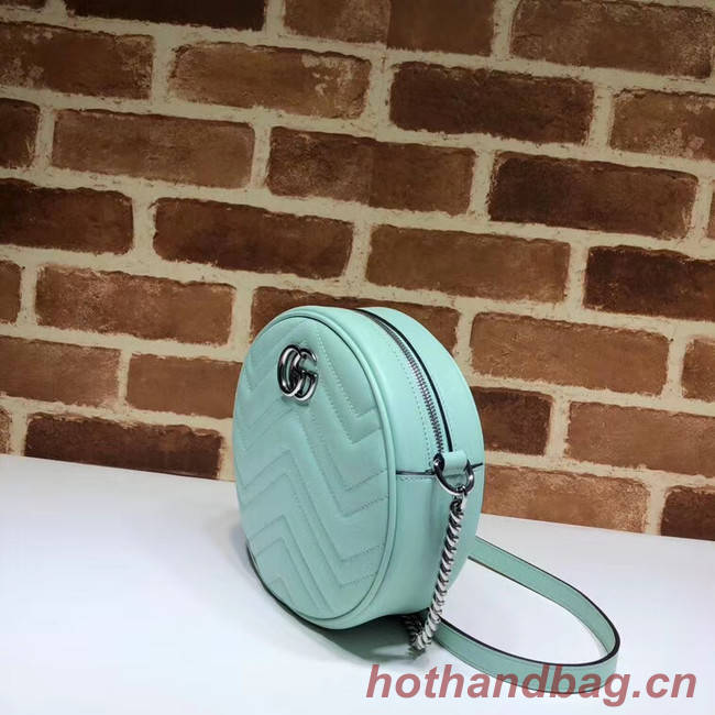 Gucci GG Marmont mini round shoulder bag 550154 Pastel green