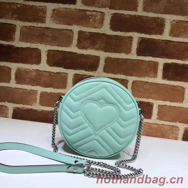 Gucci GG Marmont mini round shoulder bag 550154 Pastel green