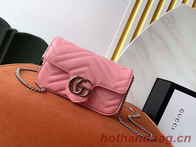 Gucci GG Marmont super mini bag 476433 Pastel pink