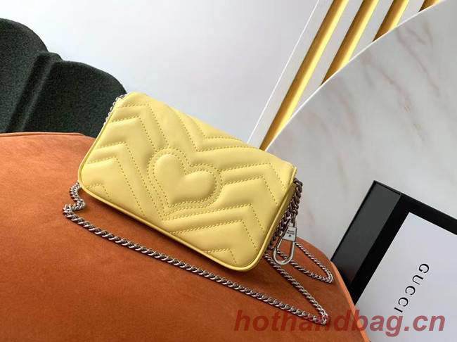 Gucci GG Marmont super mini bag 476433 Pastel yellow