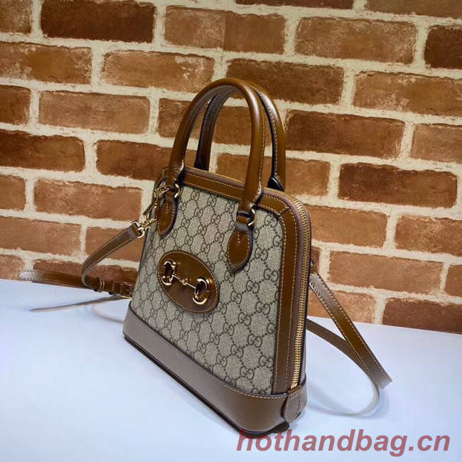 Gucci GG Supreme Canvas Top Handle Bag 621220 brown