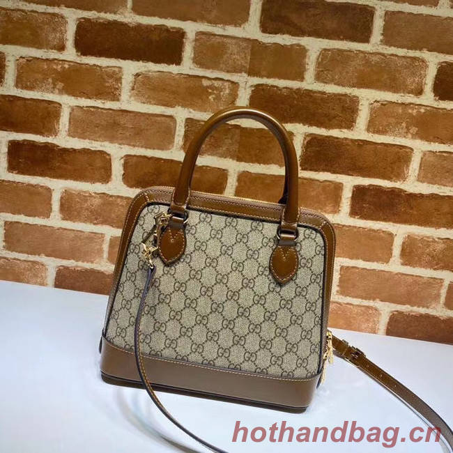 Gucci GG Supreme Canvas Top Handle Bag 621220 brown