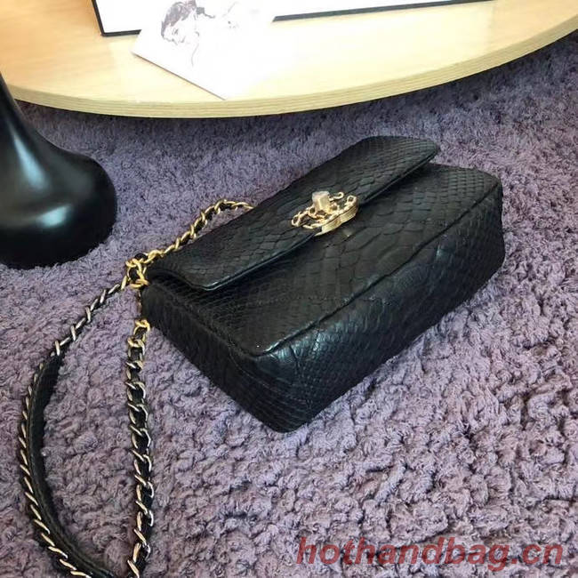 CHANEL 19 Flap Bag Original Snake skin flap bag AS1160 Black