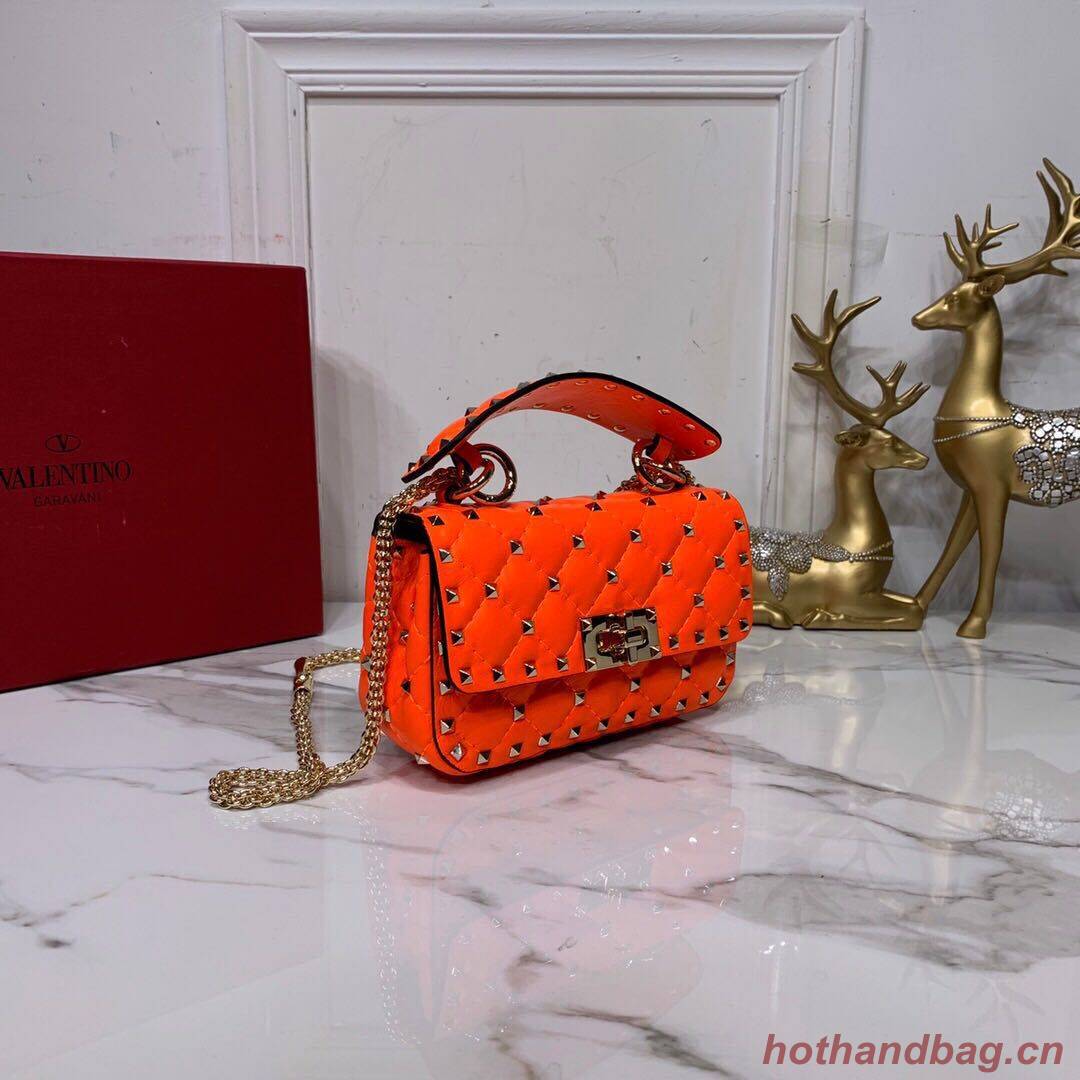 Valentino Garavani Rockstud Spike Original Leather Bag V0124 Orange