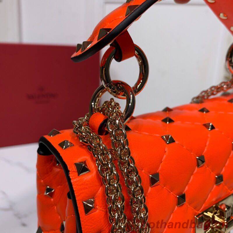 Valentino Garavani Rockstud Spike Original Leather Bag V0124 Orange