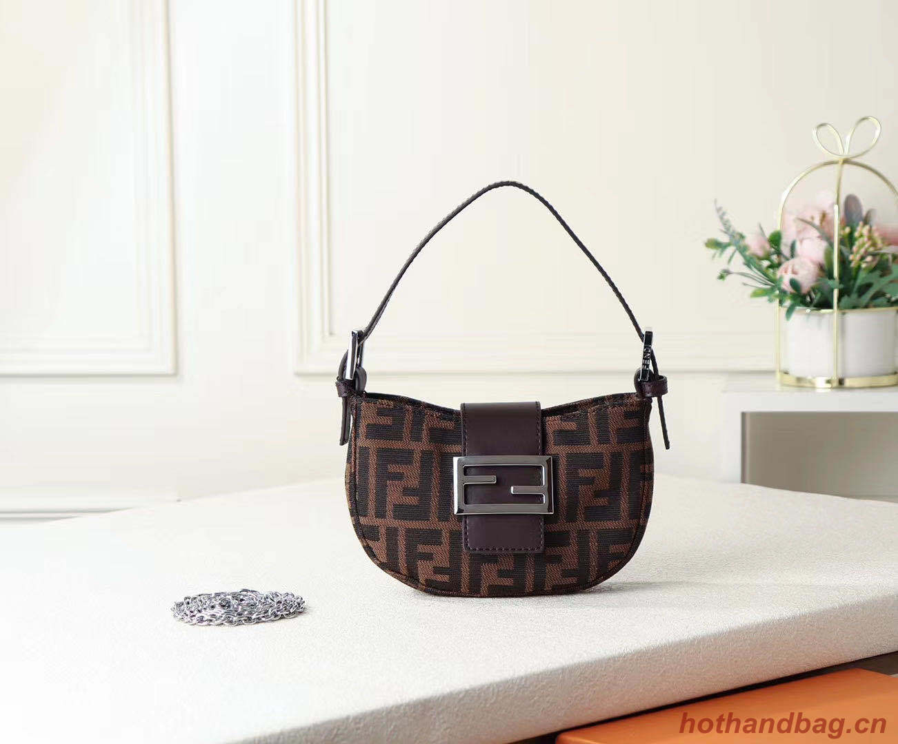 FENDI fabric bag F0399 Brown